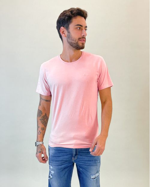 Camiseta de Algodão Egípcio Masculina Básica 90102 Rose