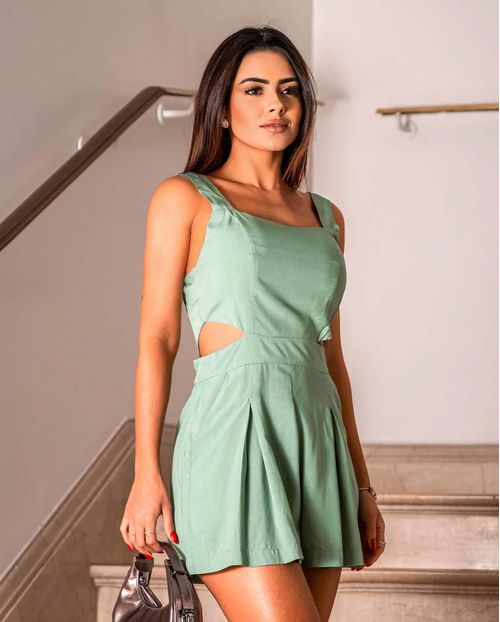 Macaquinho Feminino Vazado 90202 Aquamarine