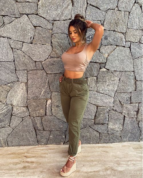 Calça Fem Baggy Collors Verde Algodão 19995 Unica