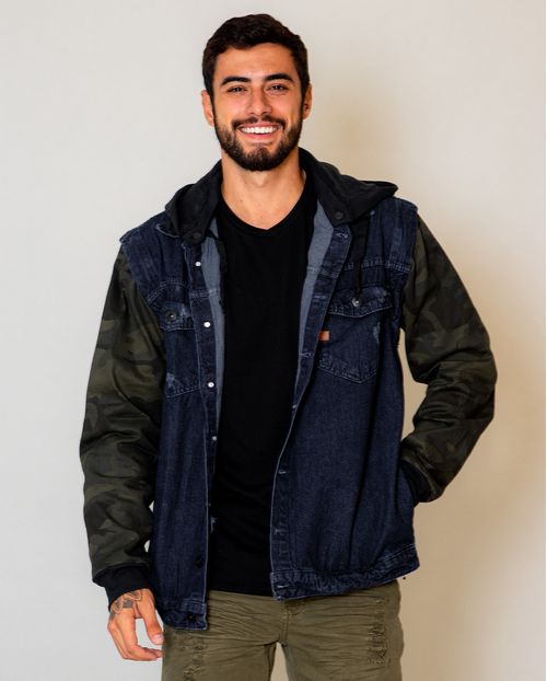 Jaqueta Masculina com Manga e Capuz Removíveis 13299 Unica
