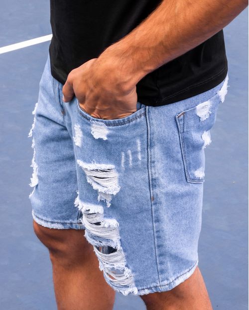 Bermuda  Masc Consciência Jeans  Coleção Itália 21655 Clara Rasgada
