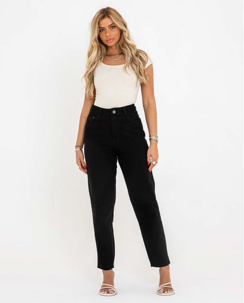 Calça Feminina Mom Preta  00117 Preto