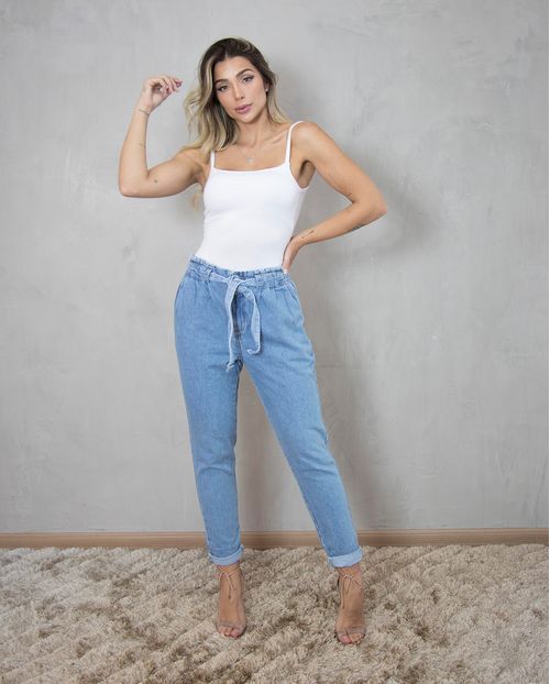 Calça Fem Mom Algodão 19719 Unica
