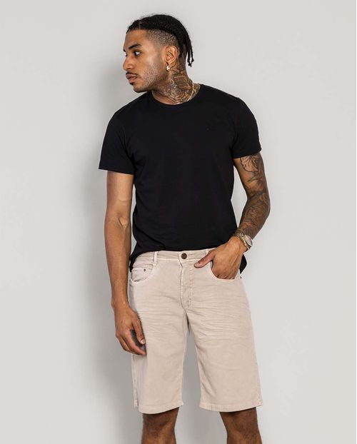 Bermuda  Masc Color Consciência Jeans Coleção Itália 21704 Bege