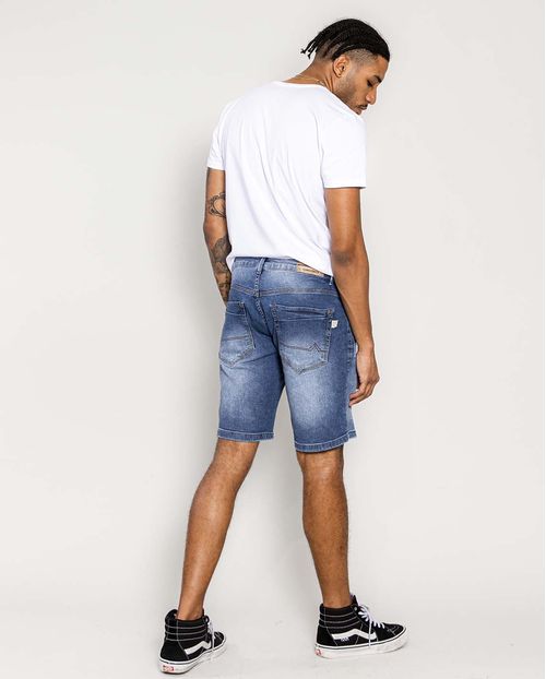 Bermuda Jeans Masculina com Elastano 22250 Escura
