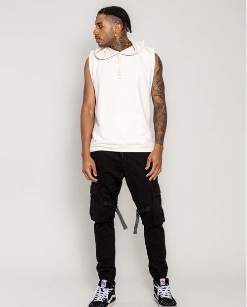 Calça Masculina Jogger Cargo com Galão de Poliester Na Perna  21875 Preto