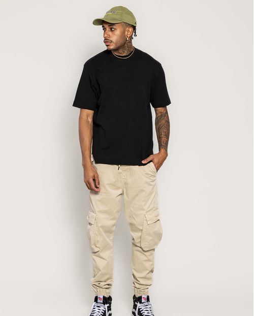 Calça Masulina Jogger com Bolso Fole Na Lateral Na Perna  21877 Caqui