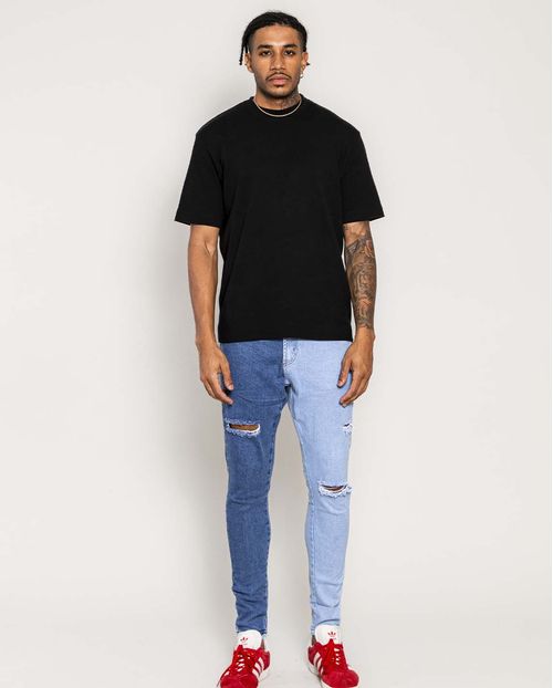 Calça Jeans Masculina Super Skinny Bi-Color  21337 Bi-Color