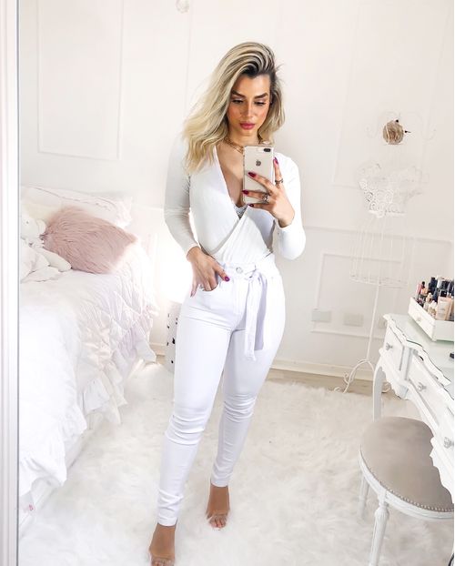 Calça Skinny Branca C/elastano 19558 Unica