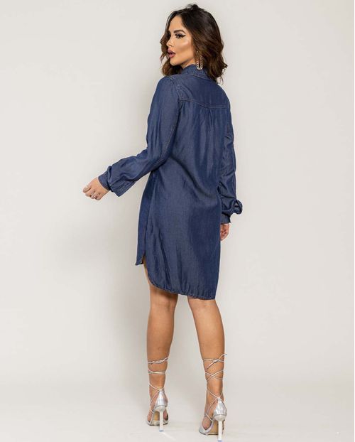 Chemise Mullet com Amarração Na Cintura  22094 Escura