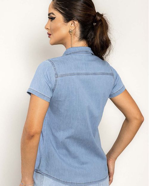 Camisa Feminina com Manga Curta  21167 Clara