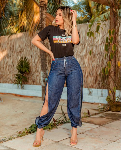 Calça Feminina Jogging Consciência Jeans, Coleção Fashion-17360 Unica
