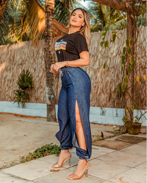 Calça Feminina Jogging Consciência Jeans, Coleção Fashion-17360 Unica