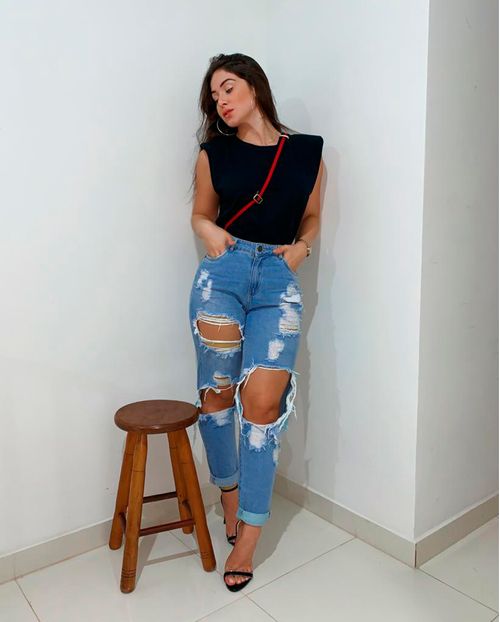 Calça Feminina Mom Vintage Coleção Fashion 19456 Unica