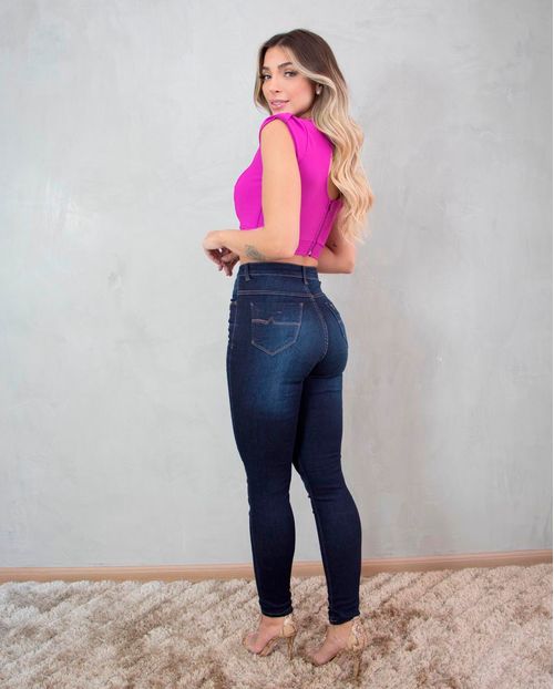 Calça Feminina Consciência Jeans com Detalhe No Bolso - 19204 Unica