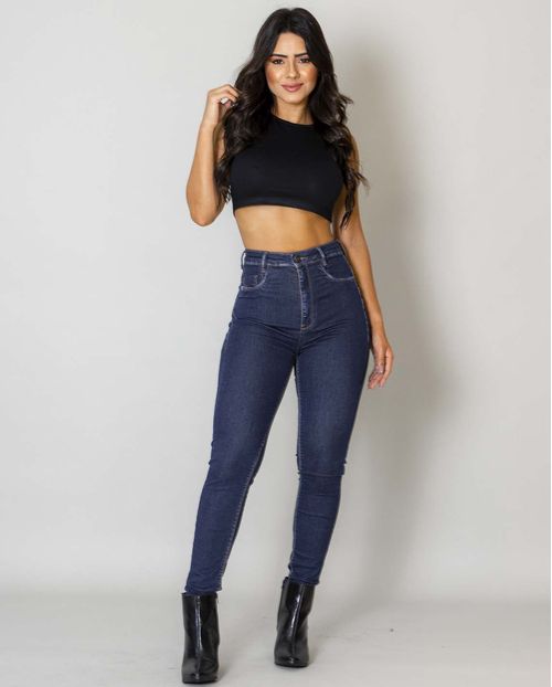 Calça Jeans Feminina Skinny Hot Fair Extreme Power 02760 Escura