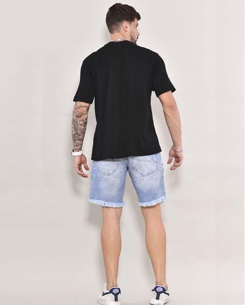 Bermuda Jeans Masculina com Barra Desfiada 22274 Clara