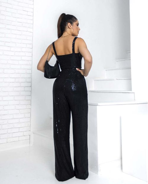 Conjunto Paete Calça  com Top de Alcinha 90219 Preto
