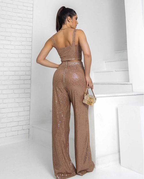 Conjunto Paete Calça  com Top de Alcinha 90219 Rose Gold