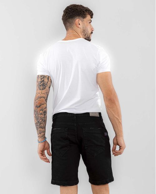 Bermuda Jeans Masculina com Elastano 22434 Preto