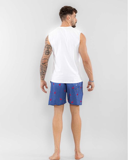 Shorts Masc Estampado com Cordão 90106 Estampado