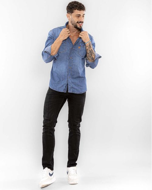 Calça Jeans Masculina Slim Fit  22428 Preto