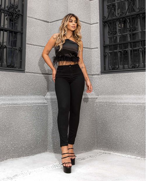 Calça Feminina Skinny Preta Intermediaria  Extreme Power  22462 Preto