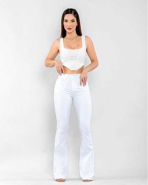 Calça Feminina Flare Basica  22610 Branco
