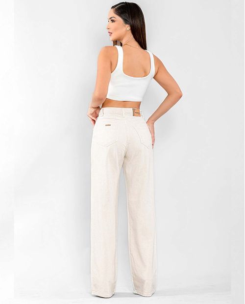 Calça Linho Feminina Wide Leg 29026 Linho
