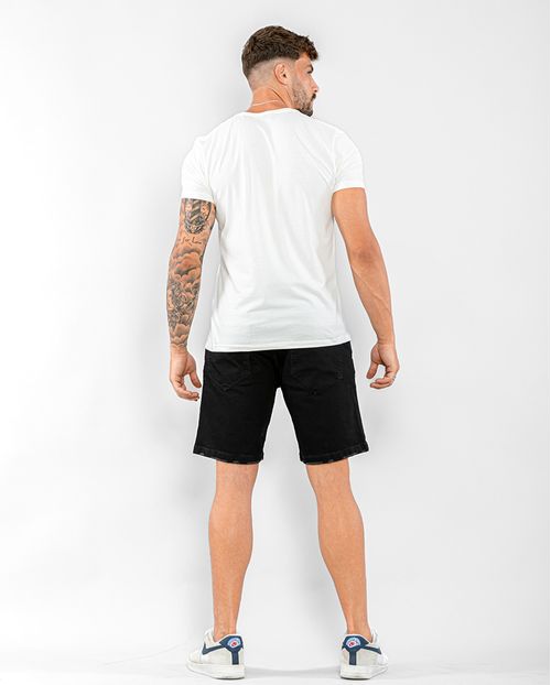 Bermuda Jeans Masculina com Elastano 22437 Preto