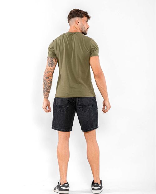 Bermuda Jeans Masculina Basica 22576 Preto