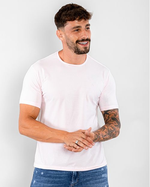 Camiseta de Algodão Egípcio Masculina Básica 90102 Branco