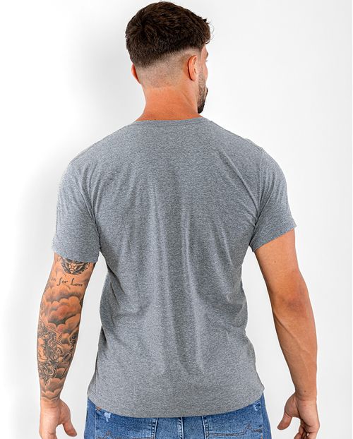Camiseta de Algodão Egípcio Masculina Básica 90102 Mescla