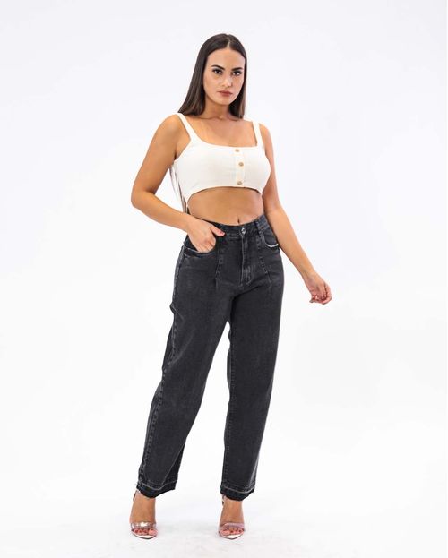 Calça Jeans Feminina Slouchy Preta   21282 Vintage