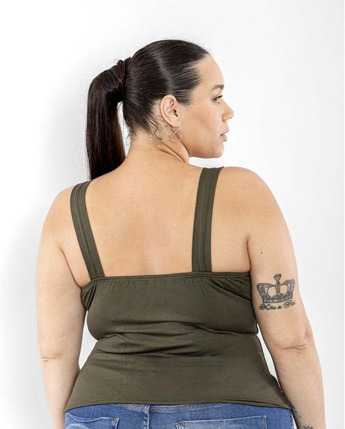 Blusa Plus Regatinha Viscolycra-90081 Verde