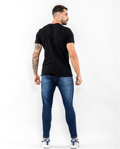 Calça Jeans Masculina Super Skinny Detalhe Respingos 21310 Escura