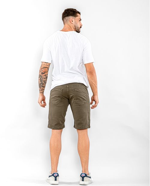Bermuda Masc Color Man Style -21702 Verde Militar