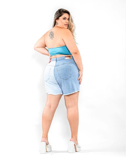 Shorts Mom Plus Bicolor Claro 21227 Unica