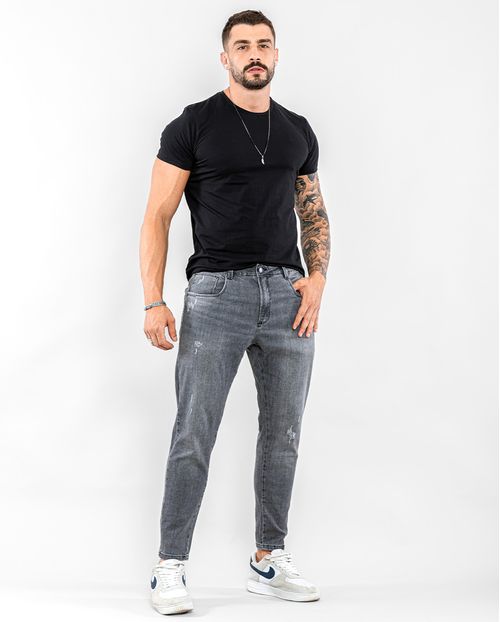 Calça Jeans Masculina  Skinny com Puidos  21851 Vintage