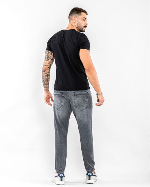 Calça Jeans Masculina  Skinny com Puidos  21851 Vintage