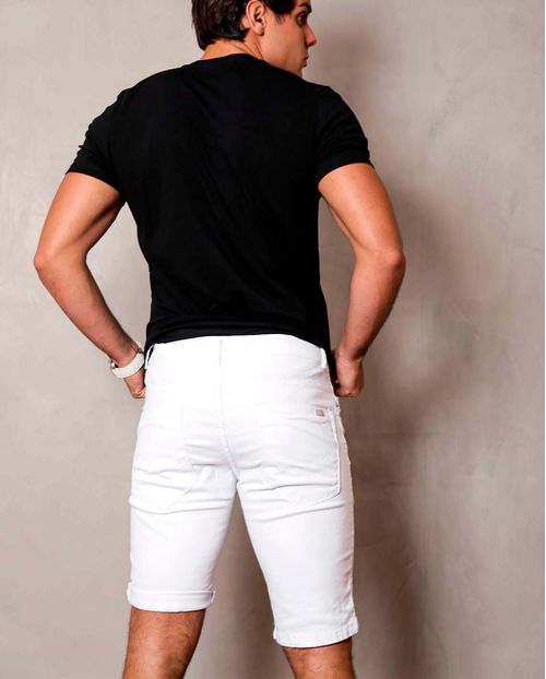 Bermuda Masculina Branca Básica - Linha Man Style   21489 Branco