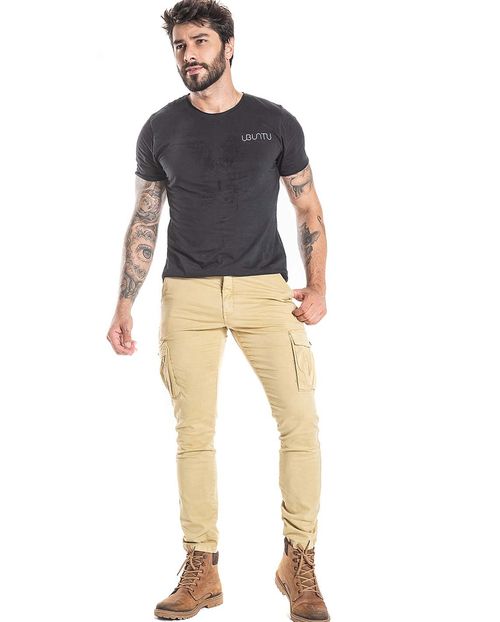 Calça Slim Cargo Caramelo Itália 20483 Unica