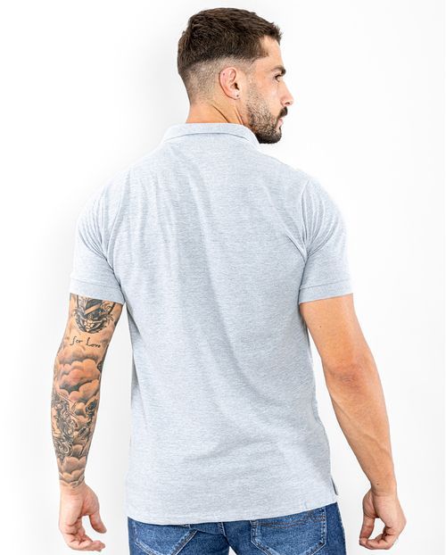 Camisa Masculina Polo Consciência 80049 Mescla Cinza