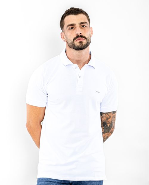 Camisa Masculina Polo Consciência 80049 Branco/cinza