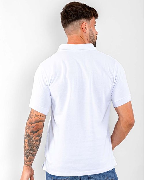 Camisa Masculina Polo Consciência 80049 Branco/amarelo