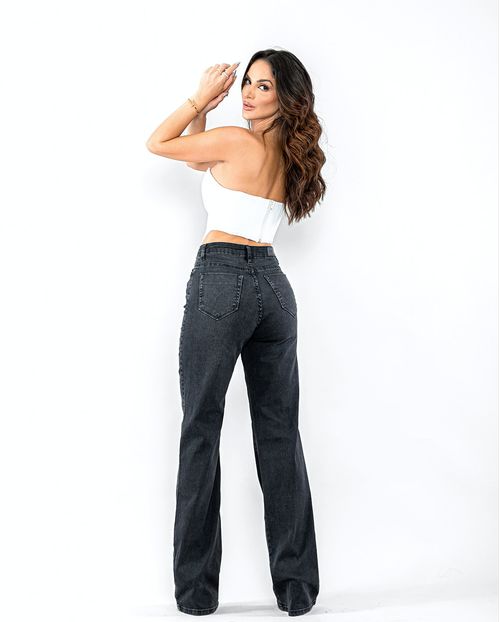 Calça Feminina Wide Leg com Elastano 22661 Preto