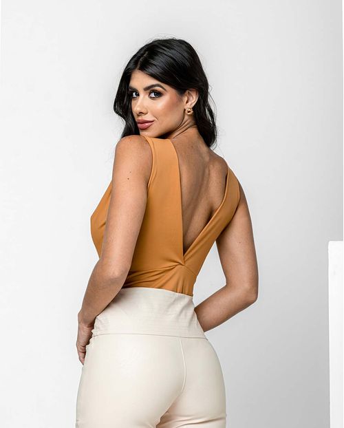 Body Feminino Decote V 90336 Caramelo