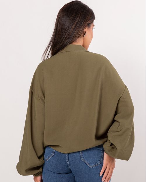 Jaqueta Viscose Bomber Feminina 90229 Verde Militar