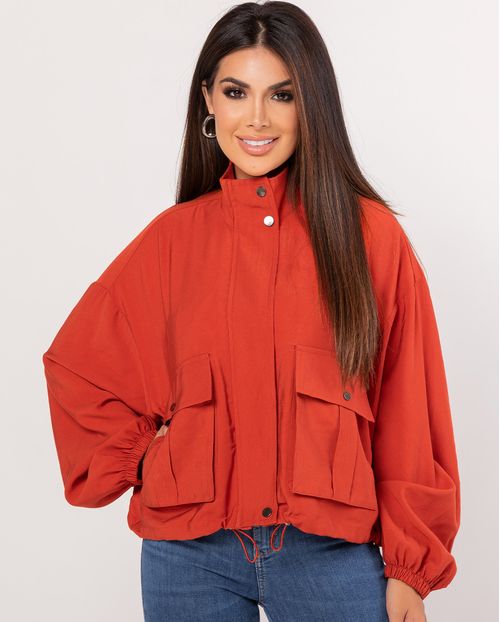 Jaqueta Viscose Bomber Feminina 90229 Coral