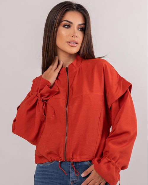 Jaqueta Viscose Bomber Feminina 90330 Vermelho